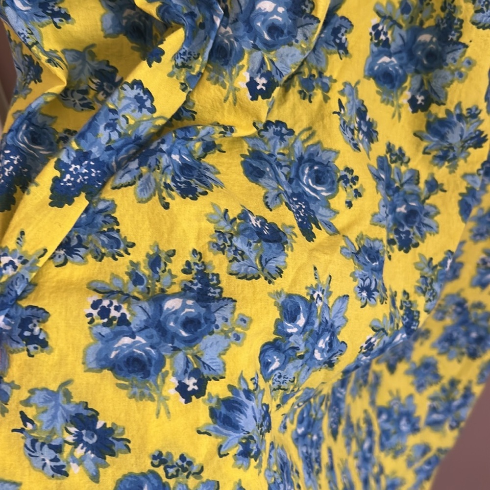 April Cornell Floral Blue Sleeveless Boho Adjustable Straps Maxi Dress Size S - Picture 9 of 10